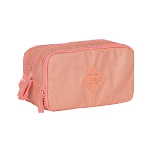 Estojo Box Especial 3 Compartimentos Metálica Rosa