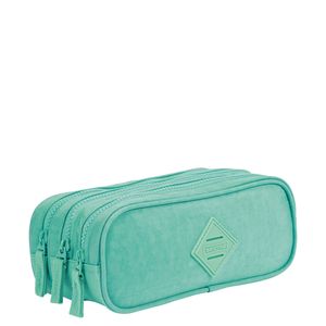 Estojo Especial 3 Compartimentos Crinkle Azul - Turquesa