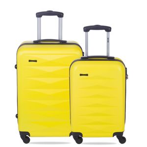 Kit 2 Malas de Viagem Média e Bordo 4 Fun 4 - Amarelo