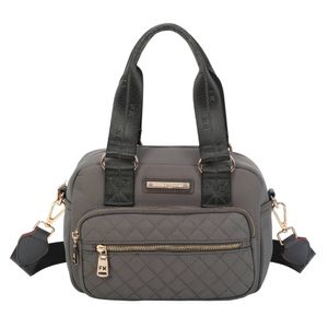 Bolsa Média Nailon Fellipe Krein Matelasse Marrom - Khaki