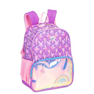 Mochila Grande 2 Compartimentos Capricho Encantada Fadinhas Roxo - Lilás