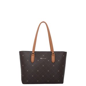 Bolsa Tote Grande Sestini Monograma - Marrom