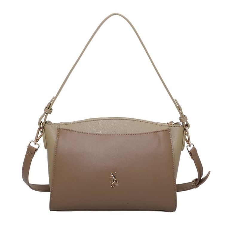 Cross Bag Média Fellipe Krein Aw23 Botão FK553 Marrom - Khaki
