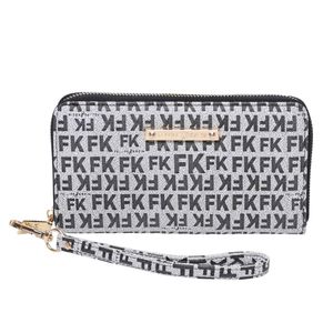 Carteira Alça de Mão Grande Fellipe Krein Aw23 Monograma FK587 - Preto