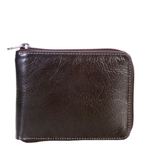 Carteira Masculina Zíper e Porta Documentos Couro - Marrom