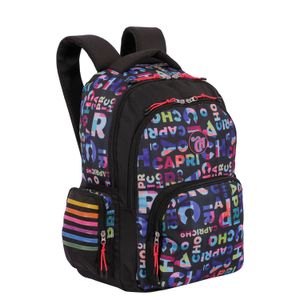 Mochila Grande 2 Compartimentos Capricho Party - Preto