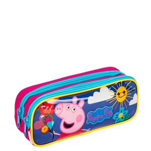 Estojo 2 Compartimentos Peppa - Colorido