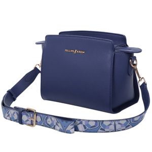 Bolsa Tiracolo Média Fellipe Krein Ss23 Butterfly Fk614 Liso - Azul
