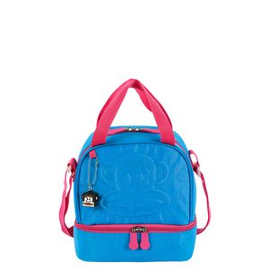 Kit Lancheira 2 Compartimentos e Estojo Box Especial Paul Frank Classics Azul - Aquamarine