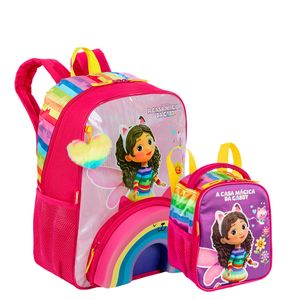 Kit Mochila Grande e Lancheira Especial Gabby X Rainbow - Colorido