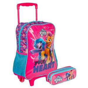 Kit Mochilete Grande e Estojo 2 Compartimentos My Little Pony M Heart - Colorido