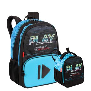Kit Mochila Grande e Lancheira Grande Sestini X Start - Colorido