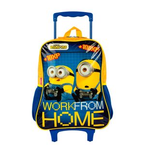 Kit Mochilete Grande e Estojo 2 Compartimentos Minions M Gamer - Colorido