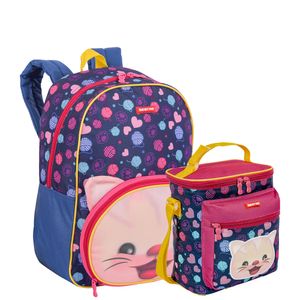Kit Mochila Média e Lancheira Especial Kids X Cat 3 - Colorido