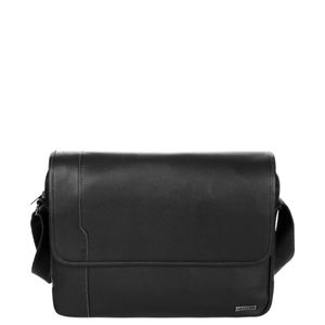 Bolsa Carteiro com Aba Couro Sestini Bulls - Preto