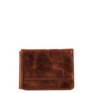 Carteira em Couro Masculina com Friso e Aba de Documentos - Caramelo