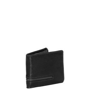 Carteira Masculina Pequena com Friso Couro - Preto