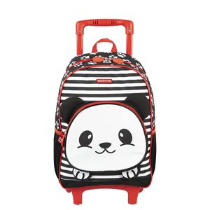 Kit  Mochilete Média e Estojo 2 Compartimentos Sestini Kids X Panda 4 - Colorido