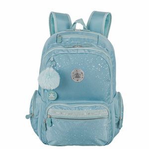 Kit  Mochila 2 Compartimentos e Lancheira 2 Compartimentos Paul Frank Styles - Turquesa