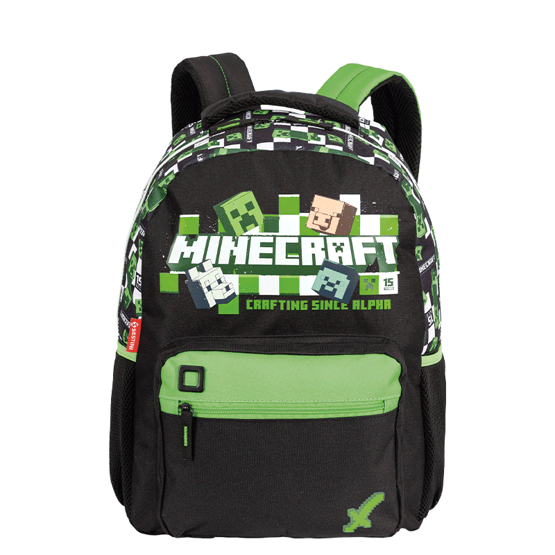 Mochila Grande Minecraft Plus 15 Anos - Colorido