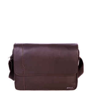 Bolsa Carteiro com Aba Couro Sestini Bulls Marrom - Café