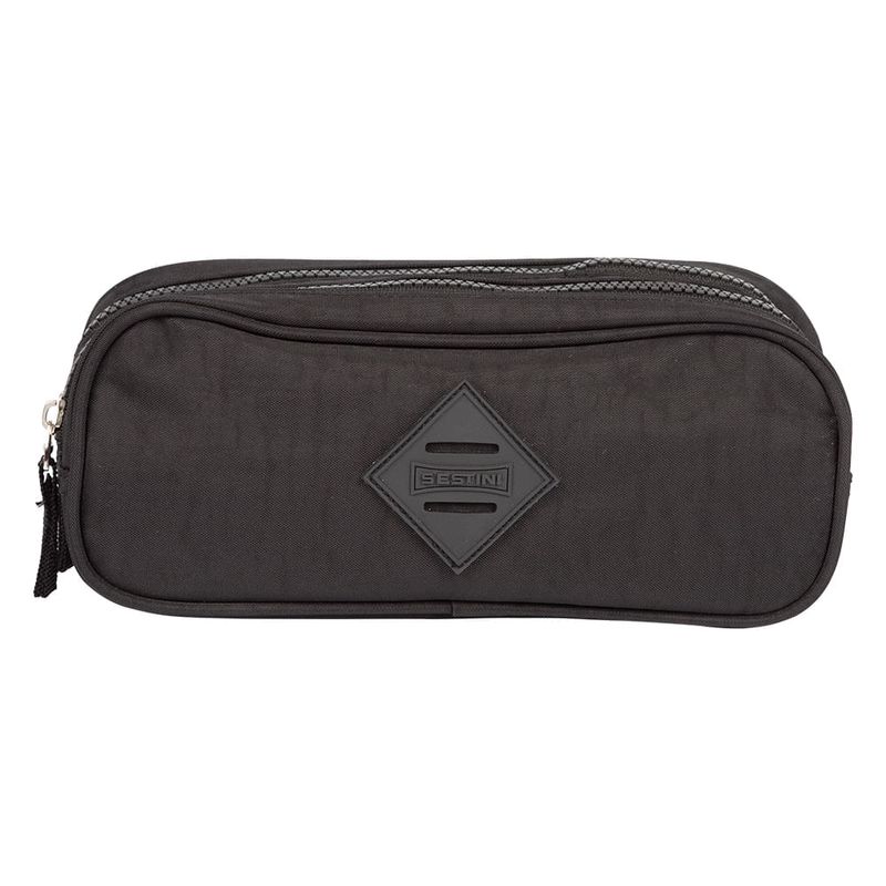 Estojo-2-Compartimentos-CRINKLE-Preto-sestini-075507-01-frente
