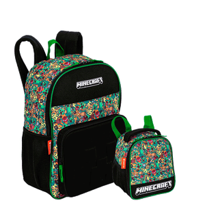 Kit  Mochila Grande e Lancheira Grande Minecraft X Funtage - Colorido