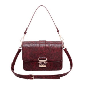 Bolsa Tiracolo Média Fellipe Krein Aw23 Python FK579 - Vinho
