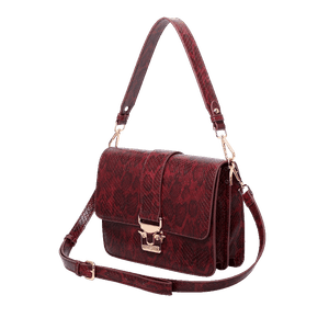 Bolsa Tiracolo Média Fellipe Krein Aw23 Python FK579 - Vinho