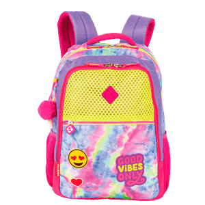 Mochila Grande Sestini Good Vibes - Colorido