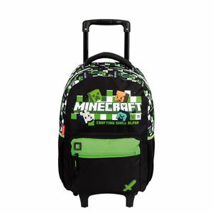 Kit  Mochilete Grande e Estojo 2 Compartimentos Minecraft M Plus 15 Anos - Colorido