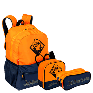 Kit  Mochila Grande mais Lancheira Pequena e Estojo 2 Compartimentos Jujutsu M Plus Tokyo - Colorido