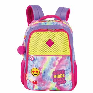 Kit  Mochila Grande e Estojo 2 Compartimentos Sestini X Good Vibes - Colorido