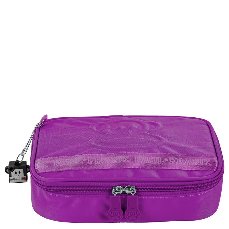 Kit Mochila Carrinho 4 Rodas e Estojo Box Especial Paul Frank T03