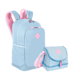 Kit  Mochila Grande Sestini Magic e Lancheira 2 Compartimentos Sestini Hydroblock - Azul