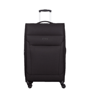 Mala de Viagem Média Sestini Ultralight Plus com Rodas duplas 360°, Zíper Expansível e Cadeado TSA - Preto