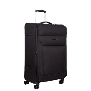 Mala de Viagem Média Sestini Ultralight Plus com Rodas duplas 360°, Zíper Expansível e Cadeado TSA - Preto