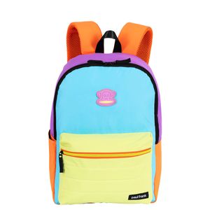 Kit  Mochila Grande e Estojo 2 Compartimentos Paul Frank Authentic - Laranja