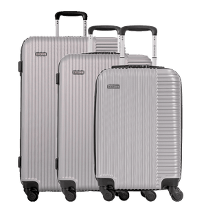 Kit 3 Malas de Viagem Grande, Média e Bordo Classy - Prata
