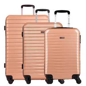 Kit 3 Malas de Viagem Grande, Média e Bordo Deluxe - Dourado