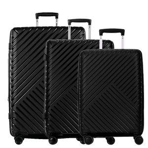 Kit 3 Malas de Viagem Grande, Média e Bordo PP Max - Preto