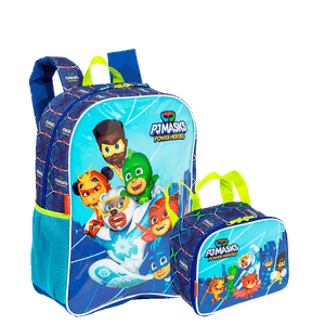 Kit  Mochila e Lancheira Pequena Pj Masks M Power Heroes - Colorido