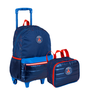 Kit  Mochilete Grande e Lancheira Pequena PSG M Plus Stripes - Colorido