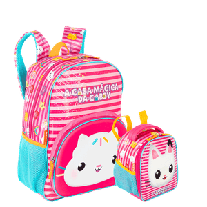 Kit  Mochila Grande e Lancheira Grande Gabby X Friendship - Colorido