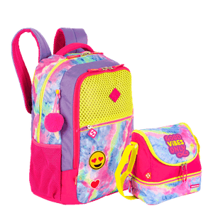 Kit  Mochila Grande e Lancheira Grande Sestini X Good Vibes - Colorido
