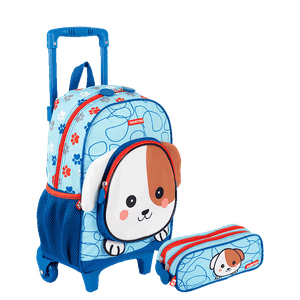 Kit  Mochilete Média e Estojo 2 Compartimentos Sestini Kids X Dog 4 - Colorido
