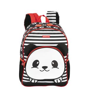 Kit  Mochila Média e Estojo 2 Compartimentos Sestini Kids X Panda 4 - Colorido