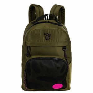 Kit  Mochila Grande e Estojo Organizador Capricho Academy - Verde Militar