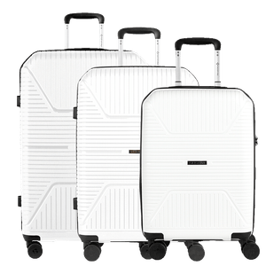 Kit 3 Malas de Viagem Grande, Média e Bordo PP Prime - Branco