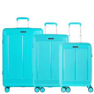 Kit 3 Malas de Viagem Grande, Média e Bordo PP Pulse - Turquesa